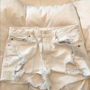 White Jean Lovers and Friends Shorts